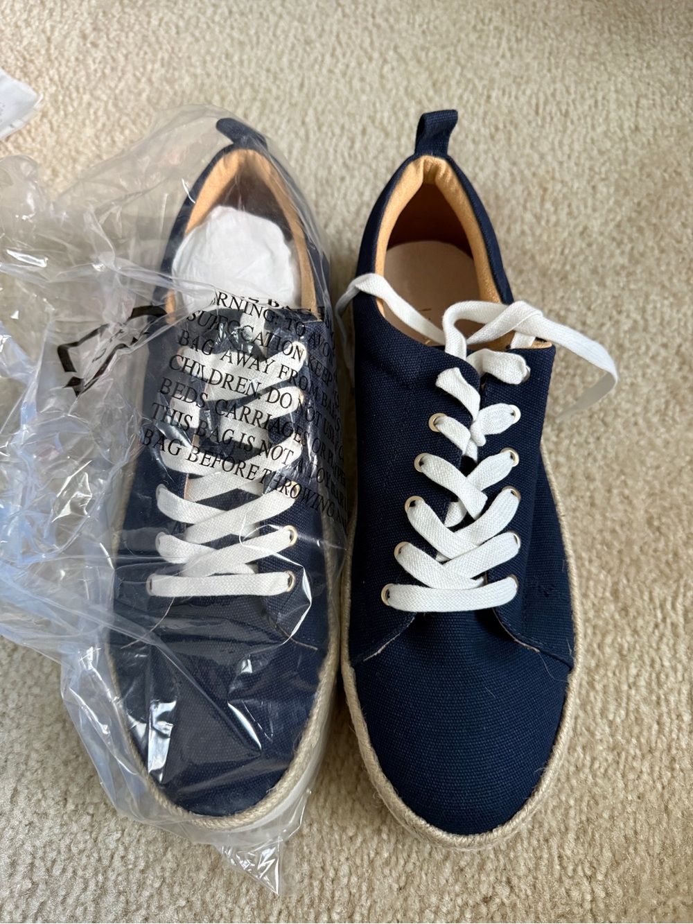 MIA Navy Canvas Low-Top Sneakers with White Laces